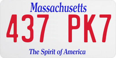 MA license plate 437PK7