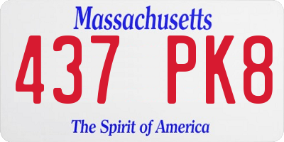 MA license plate 437PK8