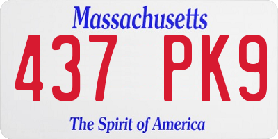 MA license plate 437PK9