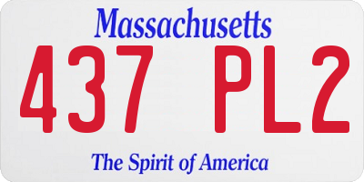 MA license plate 437PL2