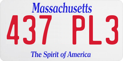 MA license plate 437PL3