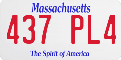 MA license plate 437PL4