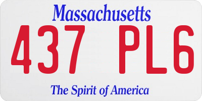 MA license plate 437PL6