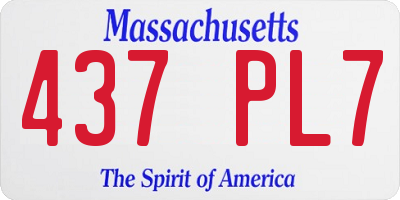MA license plate 437PL7