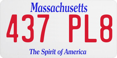 MA license plate 437PL8