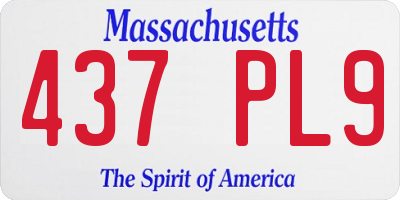 MA license plate 437PL9