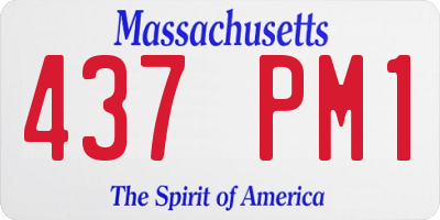 MA license plate 437PM1