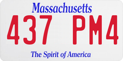 MA license plate 437PM4
