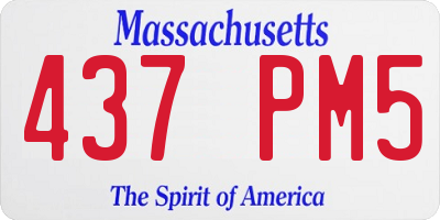 MA license plate 437PM5