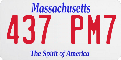 MA license plate 437PM7