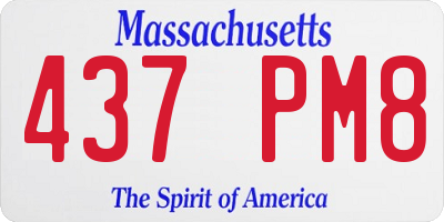 MA license plate 437PM8