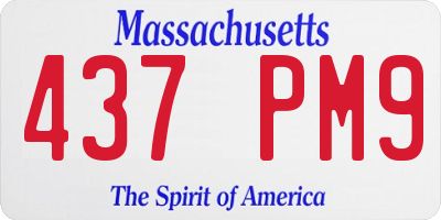 MA license plate 437PM9