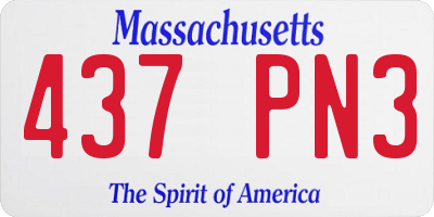 MA license plate 437PN3