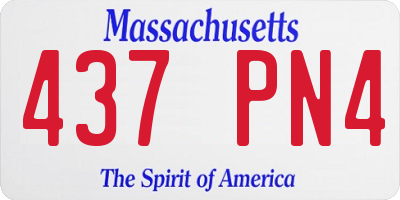 MA license plate 437PN4