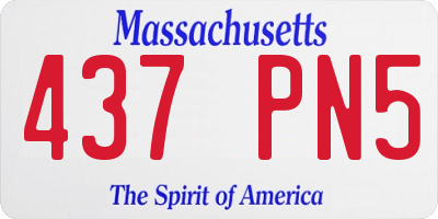 MA license plate 437PN5