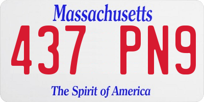 MA license plate 437PN9