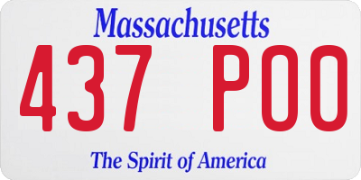 MA license plate 437PO0