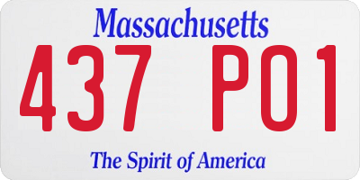 MA license plate 437PO1