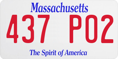 MA license plate 437PO2