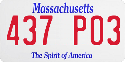 MA license plate 437PO3