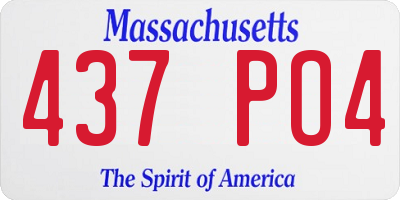 MA license plate 437PO4