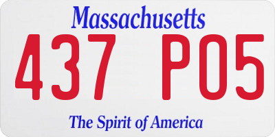 MA license plate 437PO5