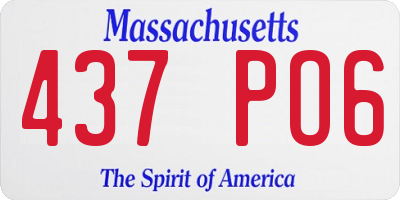 MA license plate 437PO6