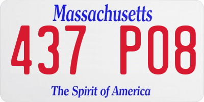 MA license plate 437PO8