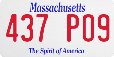 MA license plate 437PO9