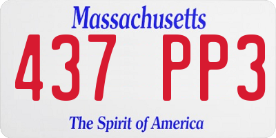 MA license plate 437PP3