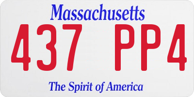 MA license plate 437PP4
