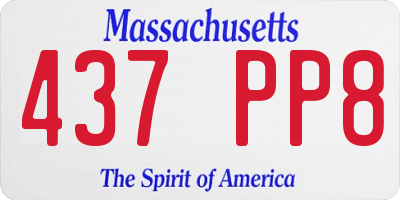 MA license plate 437PP8