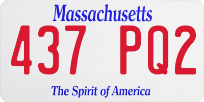 MA license plate 437PQ2