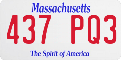 MA license plate 437PQ3