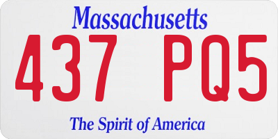 MA license plate 437PQ5