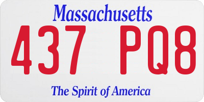 MA license plate 437PQ8
