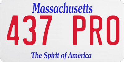MA license plate 437PR0