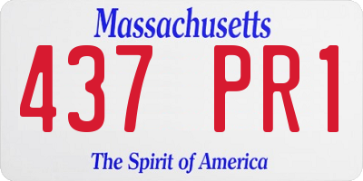 MA license plate 437PR1