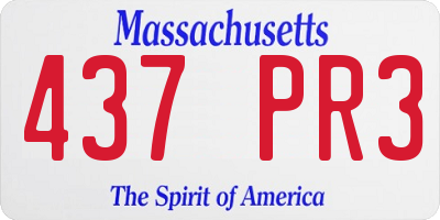 MA license plate 437PR3