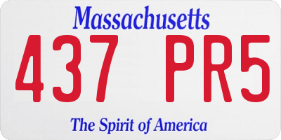 MA license plate 437PR5