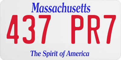 MA license plate 437PR7