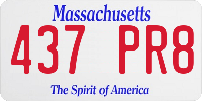 MA license plate 437PR8