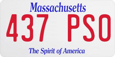 MA license plate 437PS0