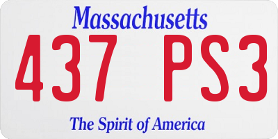 MA license plate 437PS3