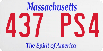 MA license plate 437PS4