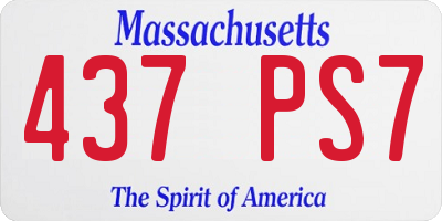 MA license plate 437PS7