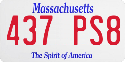 MA license plate 437PS8
