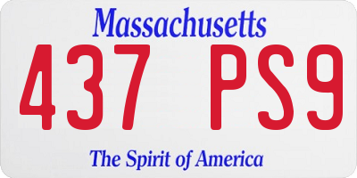 MA license plate 437PS9