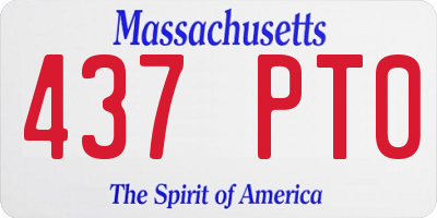 MA license plate 437PT0