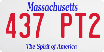MA license plate 437PT2